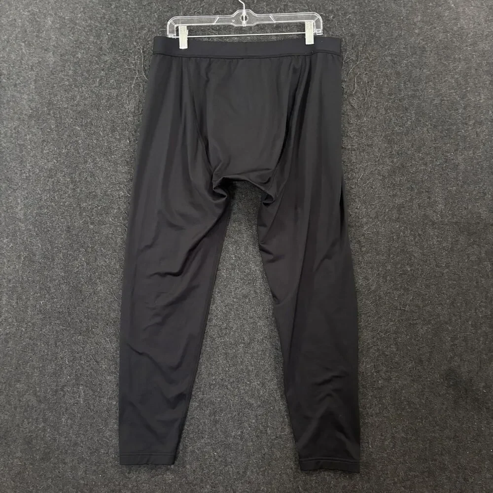 Duluth Trading Co Devil Track Fleece Base Layer Pants Men's XLx32 Black Stretch